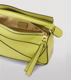 LOEWE Mini Leather Puzzle Bag LIME YELLOW Crossbody Bags -LOEWE Sales loewe mini leather puzzle bag 17581318 36874245 1000