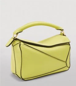 LOEWE Mini Leather Puzzle Bag LIME YELLOW Crossbody Bags -LOEWE Sales loewe mini leather puzzle bag 17581318 36875034 1000