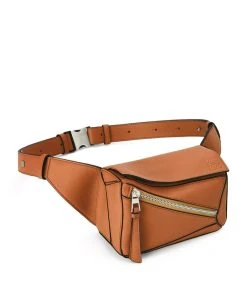 LOEWE Mini Leather Puzzle Belt Bag TAN Pouches