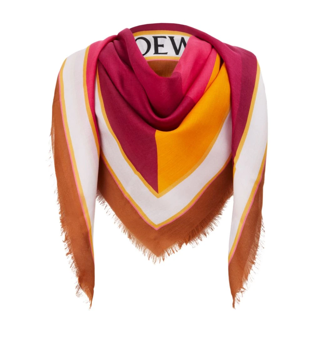 LOEWE Modal-Cashmere Puzzle Scarf FUCHSIA/MAGENTA Scarves 3 LOEWE Modal-Cashmere Puzzle Scarf FUCHSIA/MAGENTA Scarves