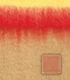 LOEWE Mohair-Wool Striped Scarf CAMEL/BLUE Scarves -LOEWE Sales loewe mohair wool striped scarf 17093371 34250184 1000