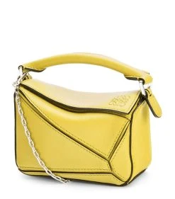 LOEWE Nano Leather Puzzle Bag YELLOW Crossbody Bags