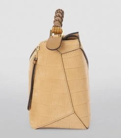 LOEWE Nubuck Puzzle Shoulder Bag DARK GOLD Top Handle Bags -LOEWE Sales loewe nubuck puzzle shoulder bag 17583092 37440633 1000
