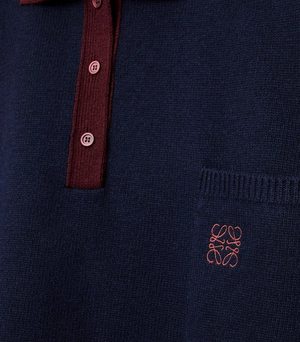 LOEWE Oversized Polo Sweater NAVY BLUE/GREY Sweaters 4 LOEWE Oversized Polo Sweater NAVY BLUE/GREY Sweaters - Image 2