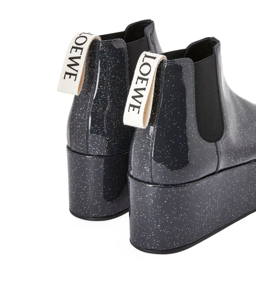 LOEWE Patent Leather Platform Boots 60 BLACK Ankle Boots 6 LOEWE Patent Leather Platform Boots 60 BLACK Ankle Boots - Image 4