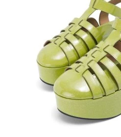 LOEWE Patent Leather Wedge Sandals 60 ANISEED GREEN Wedges 9 LOEWE Patent Leather Wedge Sandals 60 ANISEED GREEN Wedges -LOEWE Sales loewe patent leather wedge sandals 60 17581225 37440329 1000