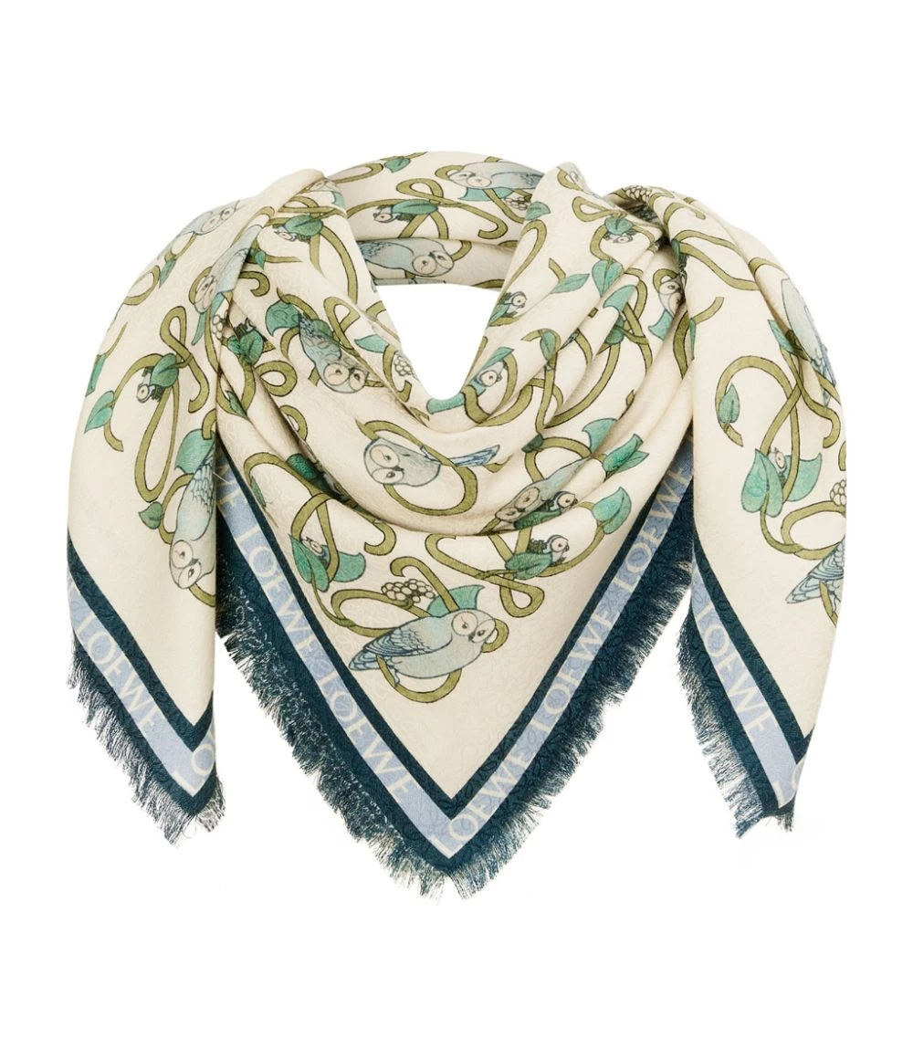 LOEWE Printed Herbarium Scarf MULTICOLOR/NAVY Scarves 4 LOEWE Printed Herbarium Scarf MULTICOLOR/NAVY Scarves - Image 2