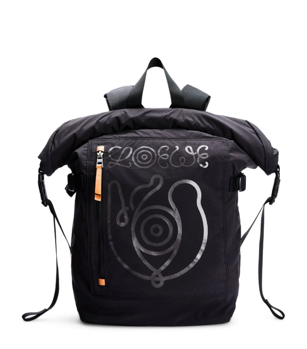 LOEWE Roll Top Backpack BLACK Backpacks 3 LOEWE Roll Top Backpack BLACK Backpacks