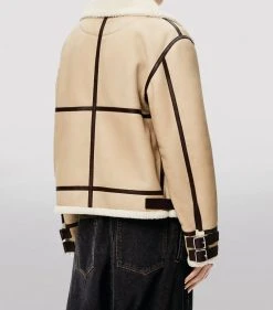 LOEWE Shearling Aviator Jacket SOFT WHITE/BROWN/TAN Leather Jackets 10 LOEWE Shearling Aviator Jacket SOFT WHITE/BROWN/TAN Leather Jackets -LOEWE Sales loewe shearling aviator jacket 17089287 34218324 1000
