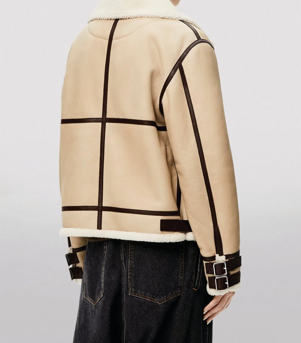 LOEWE Shearling Aviator Jacket SOFT WHITE/BROWN/TAN Leather Jackets 6 LOEWE Shearling Aviator Jacket SOFT WHITE/BROWN/TAN Leather Jackets - Image 4