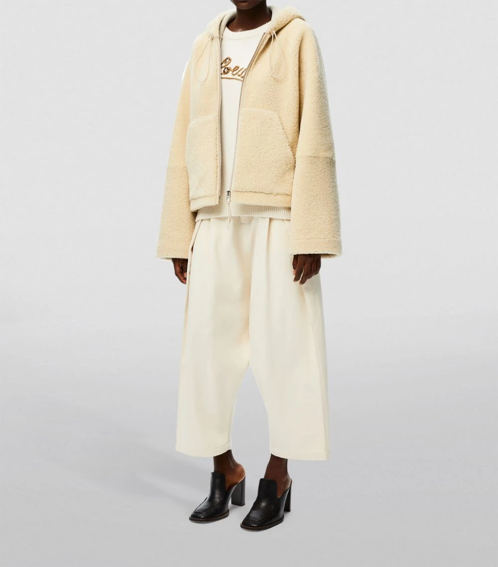 LOEWE Shearling Hooded Jacket CREAM/BLUE/PURPLE Leather Jackets 4 LOEWE Shearling Hooded Jacket CREAM/BLUE/PURPLE Leather Jackets - Image 2