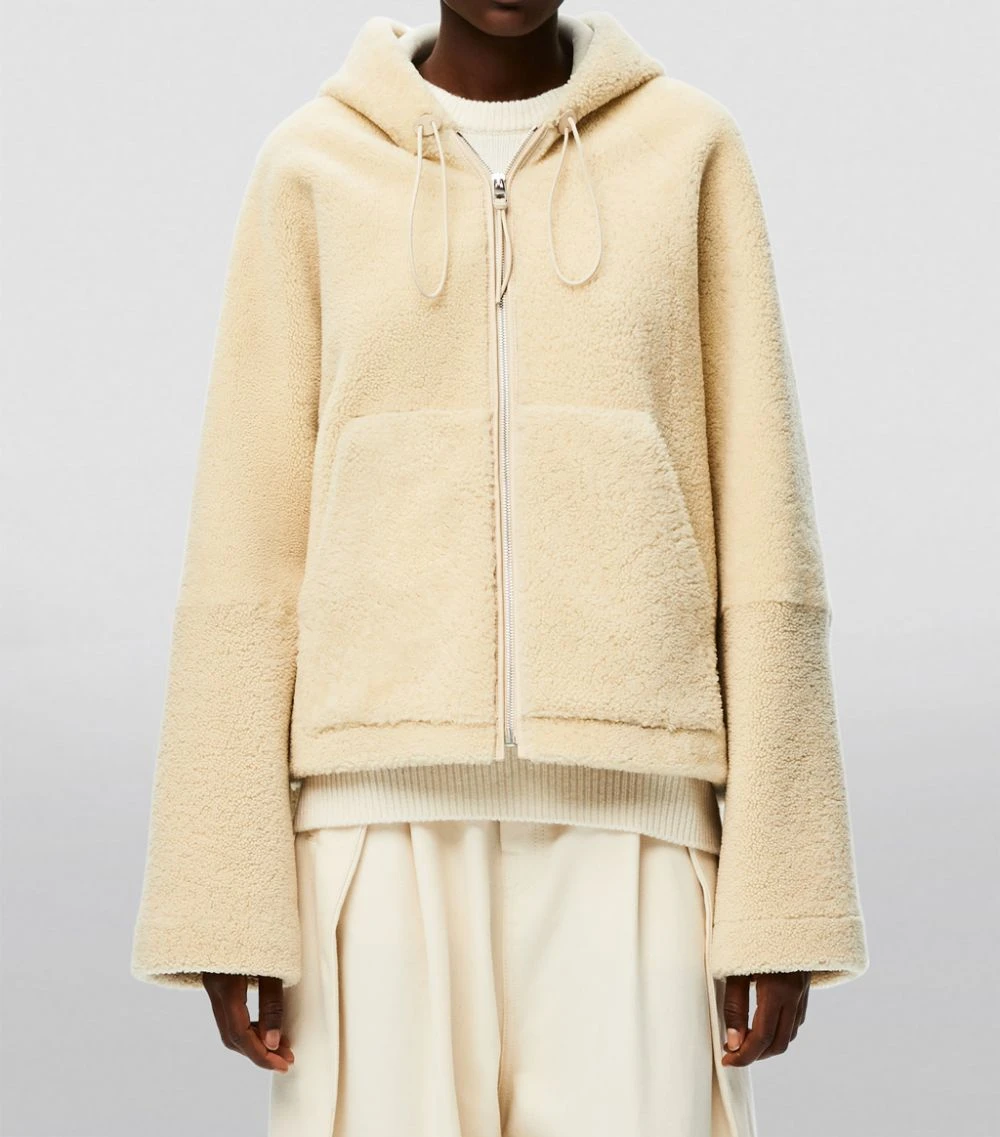 LOEWE Shearling Hooded Jacket CREAM/BLUE/PURPLE Leather Jackets 5 LOEWE Shearling Hooded Jacket CREAM/BLUE/PURPLE Leather Jackets - Image 3