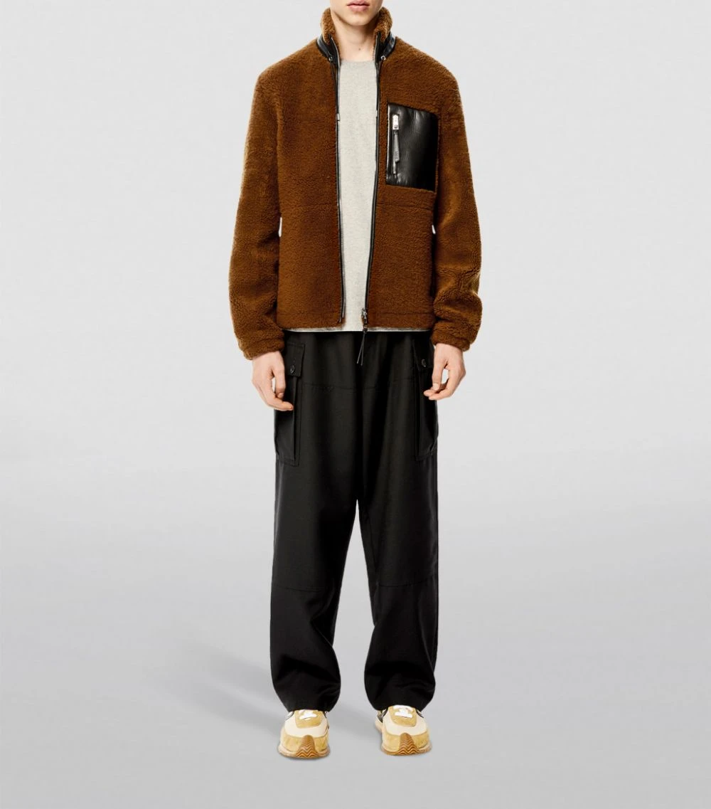 LOEWE Shearling Jacket CAMEL/BLACK Bomber Jackets 4 LOEWE Shearling Jacket CAMEL/BLACK Bomber Jackets - Image 2
