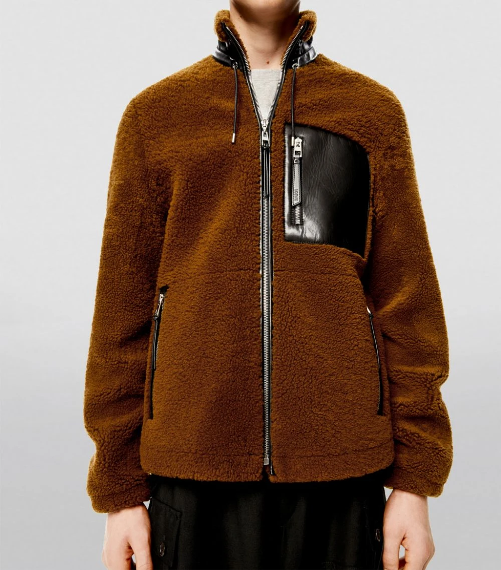 LOEWE Shearling Jacket CAMEL/BLACK Bomber Jackets 6 LOEWE Shearling Jacket CAMEL/BLACK Bomber Jackets - Image 4