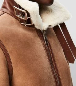 LOEWE Shearling-Lined Leather Aviator Jacket DARK BROWN Leather Jackets 11 LOEWE Shearling-Lined Leather Aviator Jacket DARK BROWN Leather Jackets -LOEWE Sales loewe shearling lined leather aviator jacket 16114272 30214010 1000