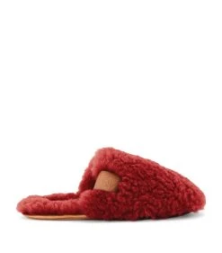 LOEWE Shearling Slippers CHERRY
