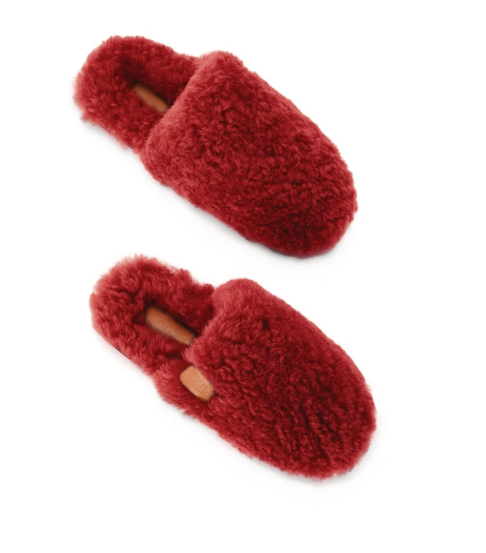 LOEWE Shearling Slippers CHERRY 5 LOEWE Shearling Slippers CHERRY - Image 3