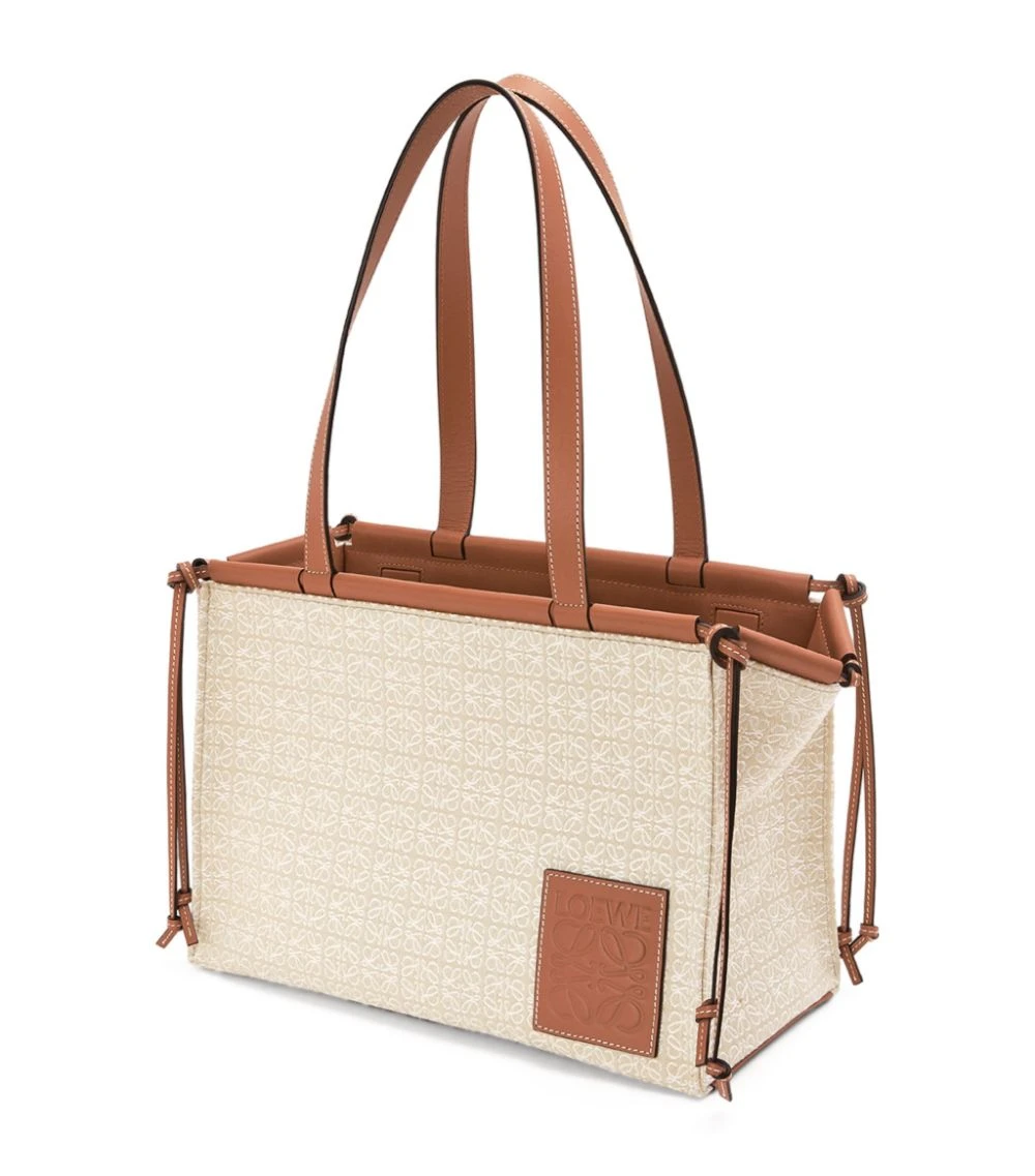 LOEWE Small Anagram Cushion Tote Bag ECRU/TAN Tote Bags 3 LOEWE Small Anagram Cushion Tote Bag ECRU/TAN Tote Bags