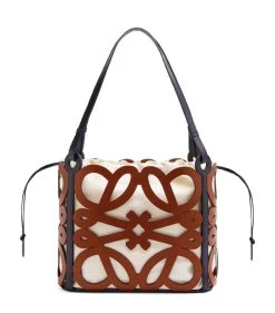 LOEWE Small Anagram Cut-Out Tote Bag TAN Tote Bags