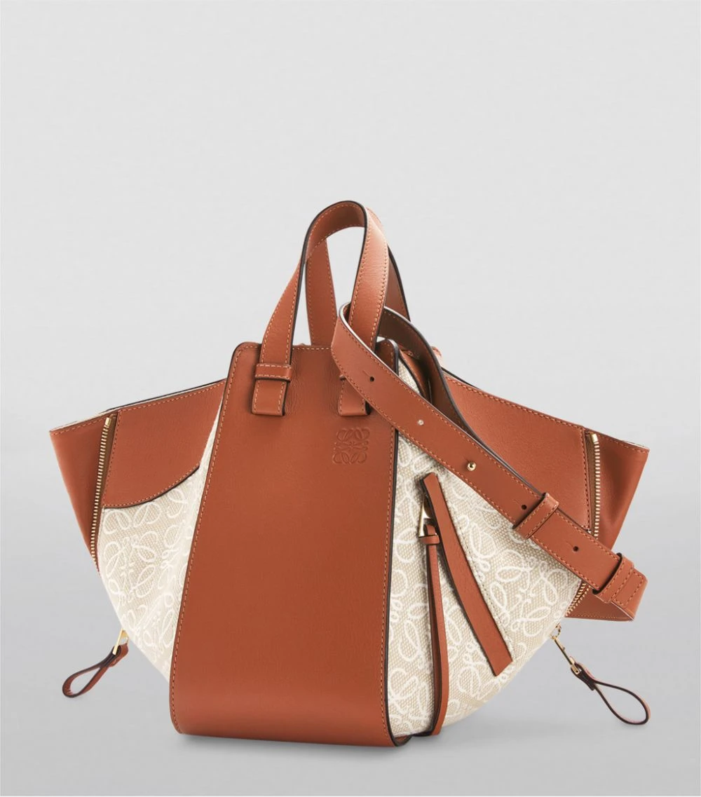 LOEWE Small Canvas Anagram Hammock Bag ECRU/TAN Shoulder Bags 4 LOEWE Small Canvas Anagram Hammock Bag ECRU/TAN Shoulder Bags - Image 2