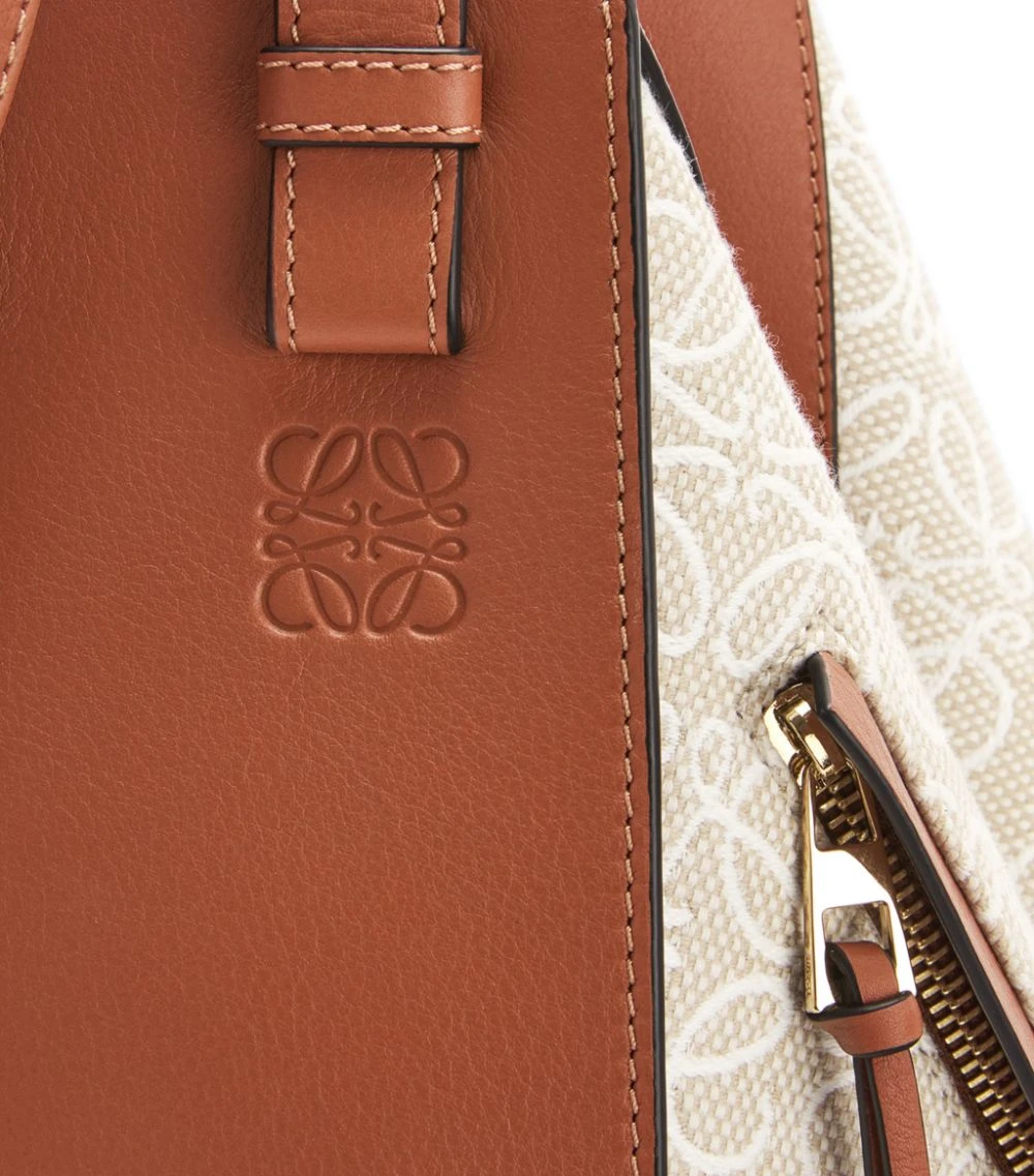 LOEWE Small Canvas Anagram Hammock Bag ECRU/TAN Shoulder Bags 8 LOEWE Small Canvas Anagram Hammock Bag ECRU/TAN Shoulder Bags - Image 6