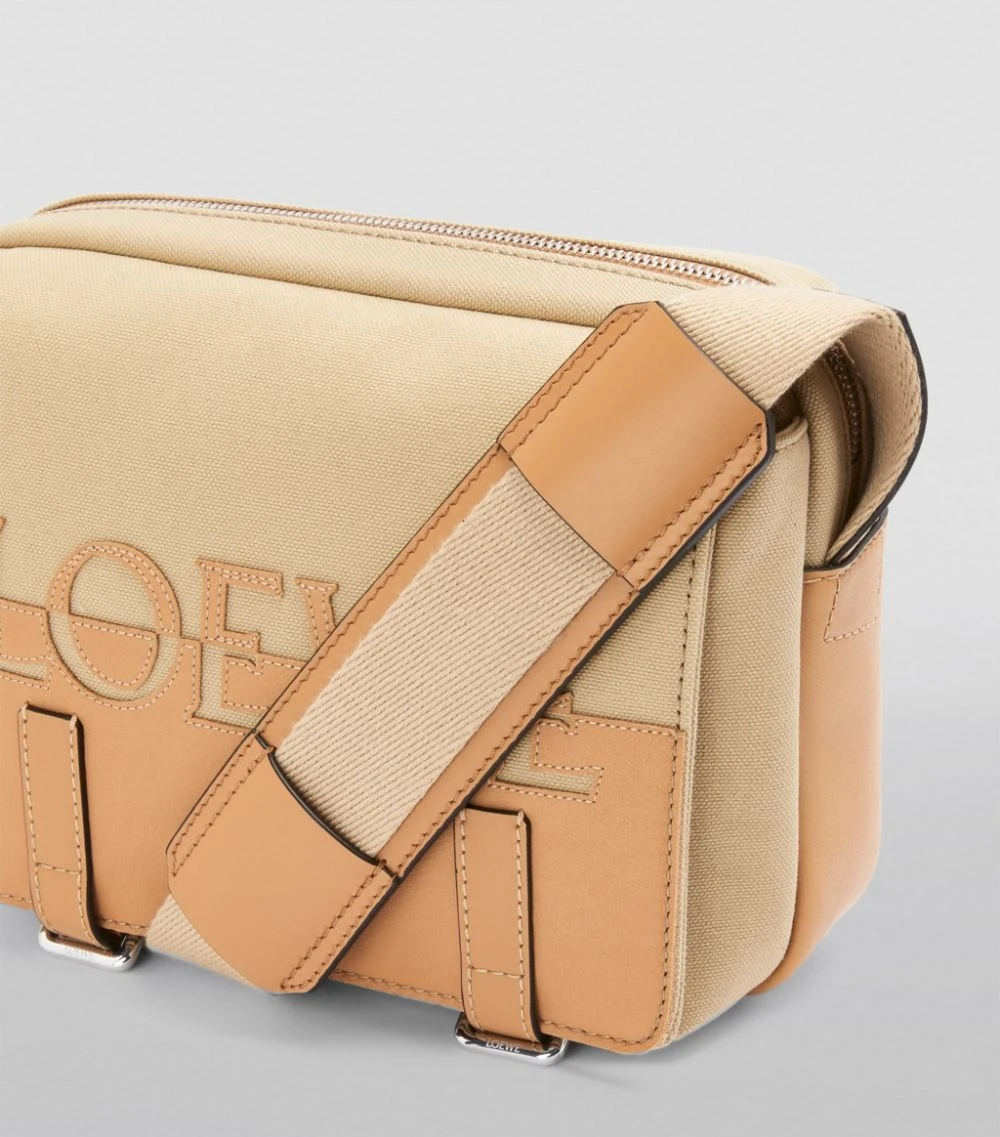 LOEWE Small Canvas and Leather Signature Military Messenger Bag CRETA/WARM DESERT Messenger Bags 6 LOEWE Small Canvas and Leather Signature Military Messenger Bag CRETA/WARM DESERT Messenger Bags - Image 4