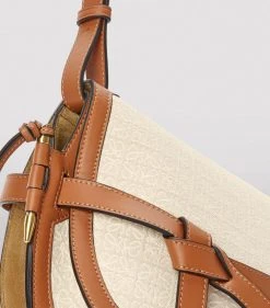 LOEWE Small Canvas-Leather Gate Dual Bag ECRU/TAN Crossbody Bags -LOEWE Sales loewe small canvas leather gate dual bag 17051984 34066827 1000