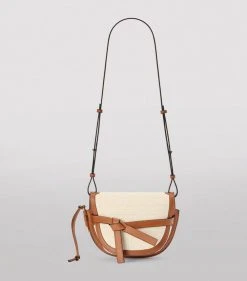 LOEWE Small Canvas-Leather Gate Dual Bag ECRU/TAN Crossbody Bags -LOEWE Sales loewe small canvas leather gate dual bag 17051984 34066830 1000