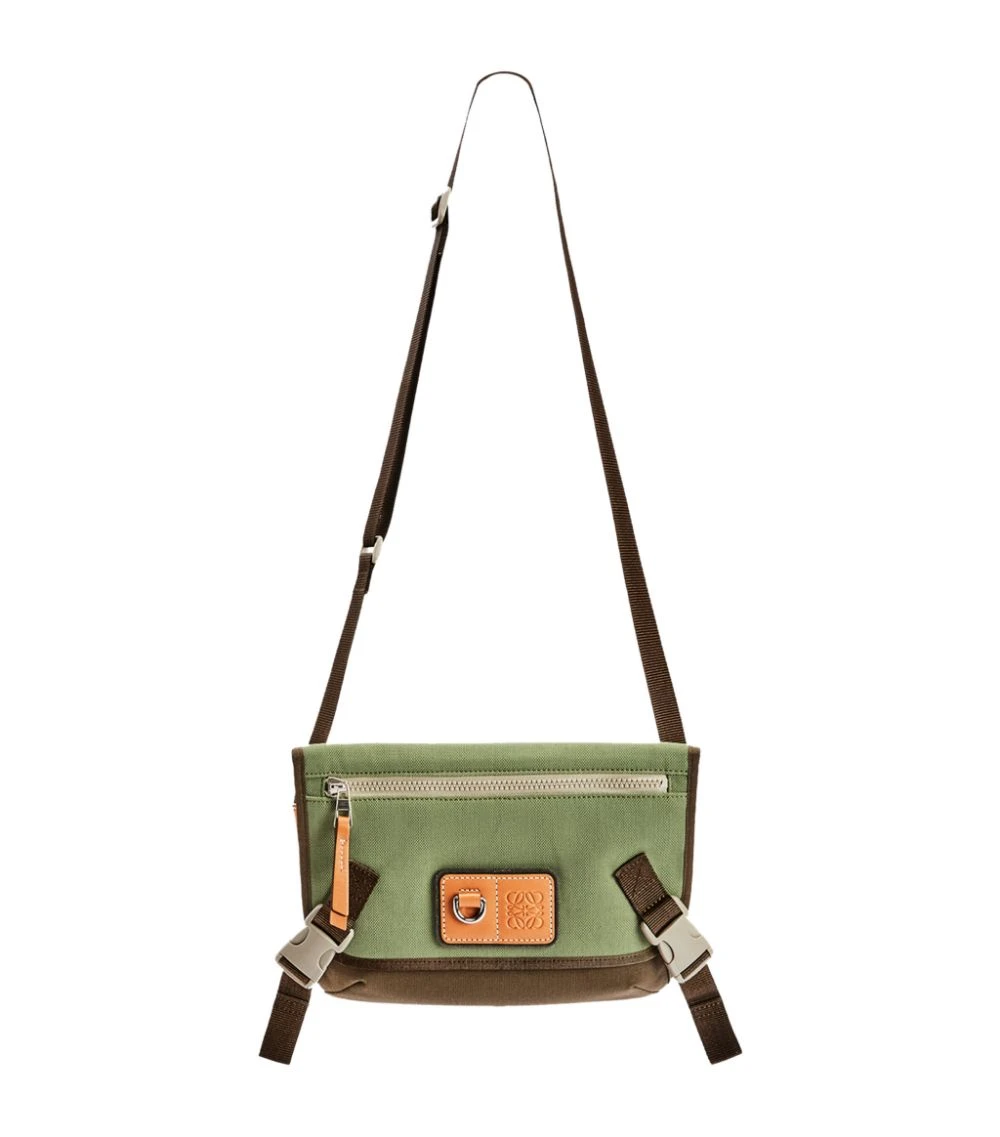 LOEWE Small Canvas Messenger Bag KHAKI GREEN Messenger Bags 3 LOEWE Small Canvas Messenger Bag KHAKI GREEN Messenger Bags