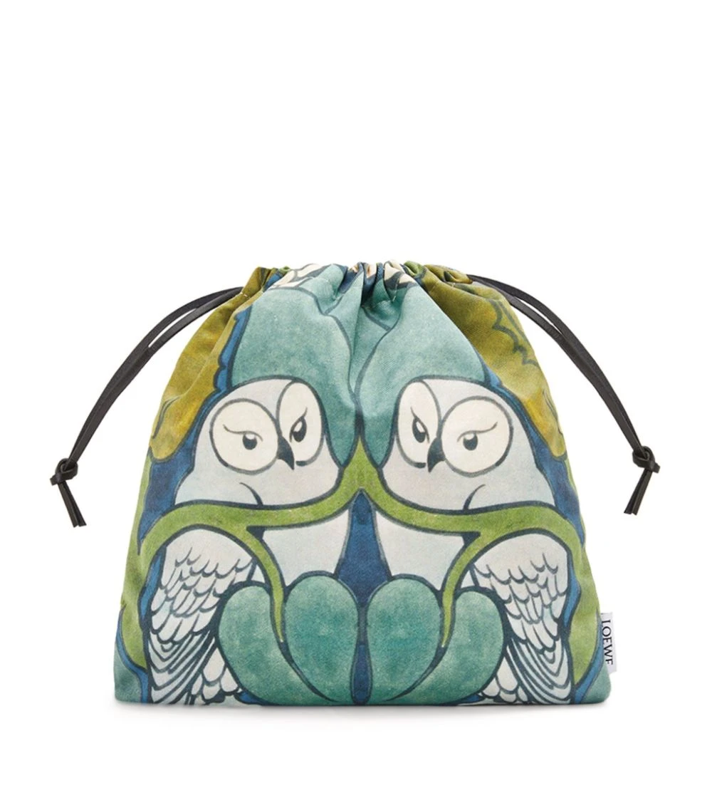 LOEWE Small Herbarium Drawstring Pouch GREEN Pouches 3 LOEWE Small Herbarium Drawstring Pouch GREEN Pouches