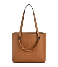 LOEWE Small Leather Anagram Tote Bag TAN Tote Bags