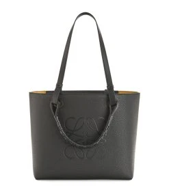 LOEWE Small Leather Anagram Tote Bag BLACK Tote Bags