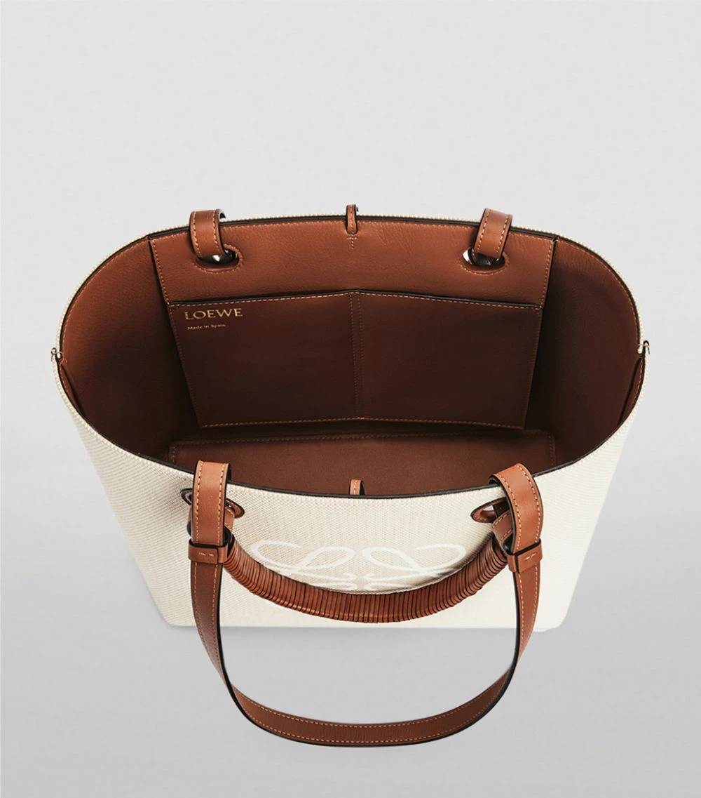 LOEWE Small Leather Anagram Tote Bag ECRU/TAN Tote Bags 6 LOEWE Small Leather Anagram Tote Bag ECRU/TAN Tote Bags - Image 4