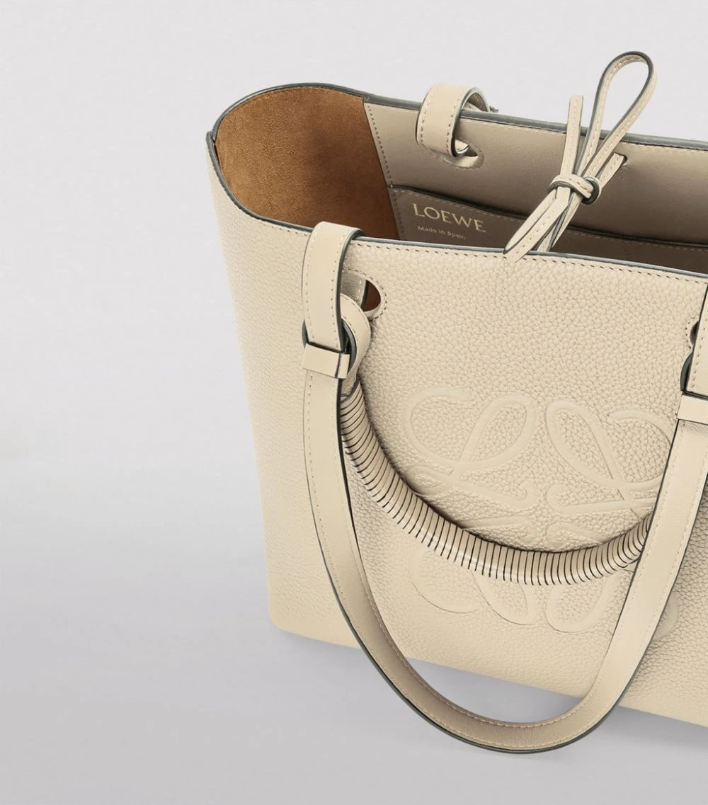 LOEWE Small Leather Anagram Tote Bag Light Oat Shoulder Bags 6 LOEWE Small Leather Anagram Tote Bag Light Oat Shoulder Bags - Image 4