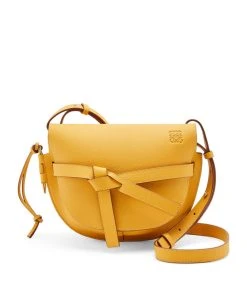 LOEWE Sales 18 LOEWE Small Leather Gate Bag YELLOW MANGO Crossbody Bags