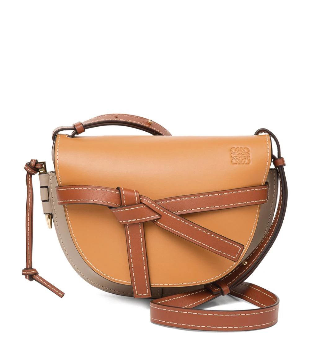 LOEWE Small Leather Gate Cross-Body Bag AMBER/LIGHT GREY/RUS Shoulder Bags 3 LOEWE Small Leather Gate Cross-Body Bag AMBER/LIGHT GREY/RUS Shoulder Bags
