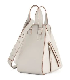 LOEWE Small Leather Hammock Bag GHOST/LIGHT GHOST Top Handle Bags