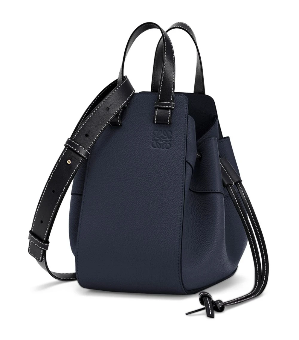 LOEWE Small Leather Hammock Drawstring Bag MIDNIGHT BLUE/BLACK Crossbody Bags 3 LOEWE Small Leather Hammock Drawstring Bag MIDNIGHT BLUE/BLACK Crossbody Bags