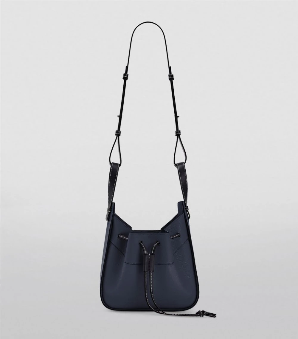 LOEWE Small Leather Hammock Drawstring Bag MIDNIGHT BLUE/BLACK Crossbody Bags 6 LOEWE Small Leather Hammock Drawstring Bag MIDNIGHT BLUE/BLACK Crossbody Bags - Image 4