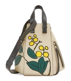 LOEWE Small Leather Herbarium Hammock Bag Light Oat Shoulder Bags