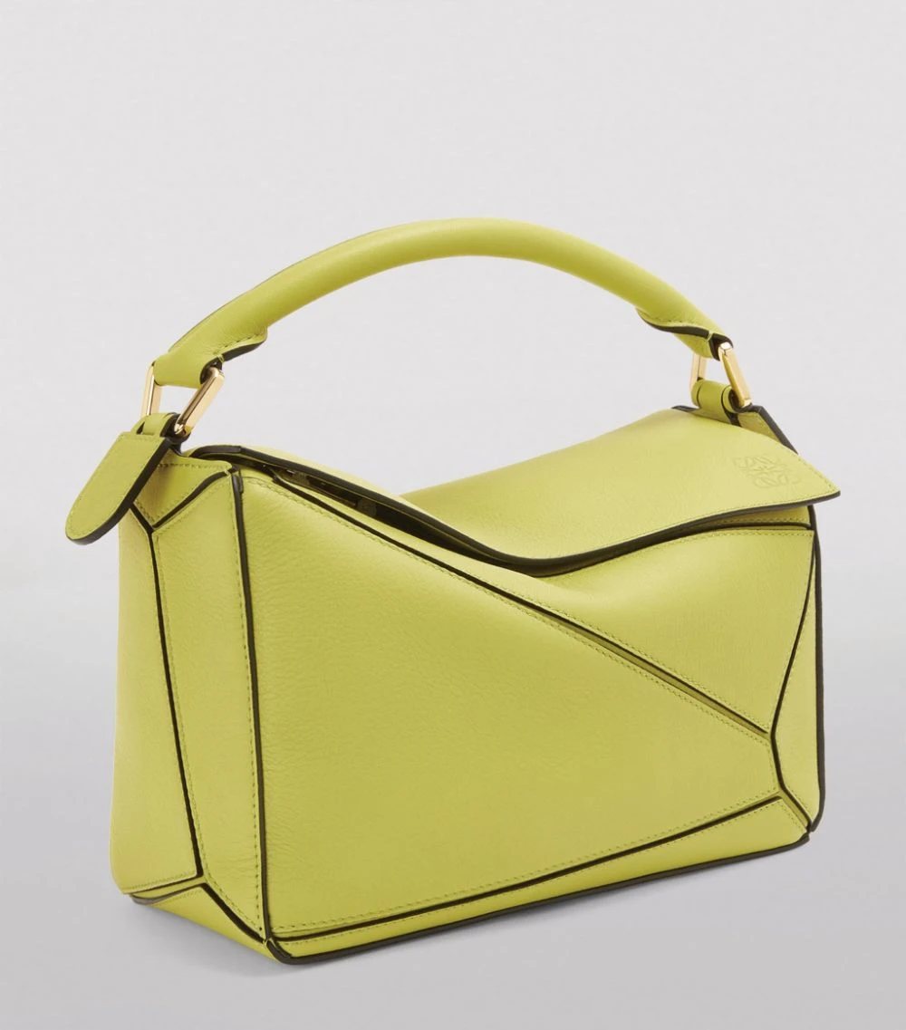 LOEWE Small Leather Puzzle Bag LIME YELLOW Shoulder Bags 6 LOEWE Small Leather Puzzle Bag LIME YELLOW Shoulder Bags - Image 4