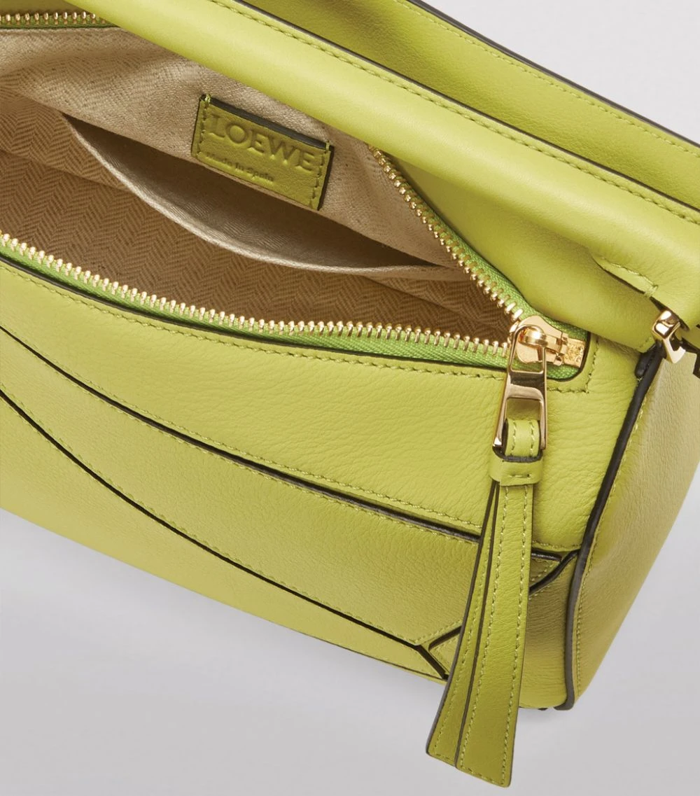 LOEWE Small Leather Puzzle Bag LIME YELLOW Shoulder Bags 8 LOEWE Small Leather Puzzle Bag LIME YELLOW Shoulder Bags - Image 6