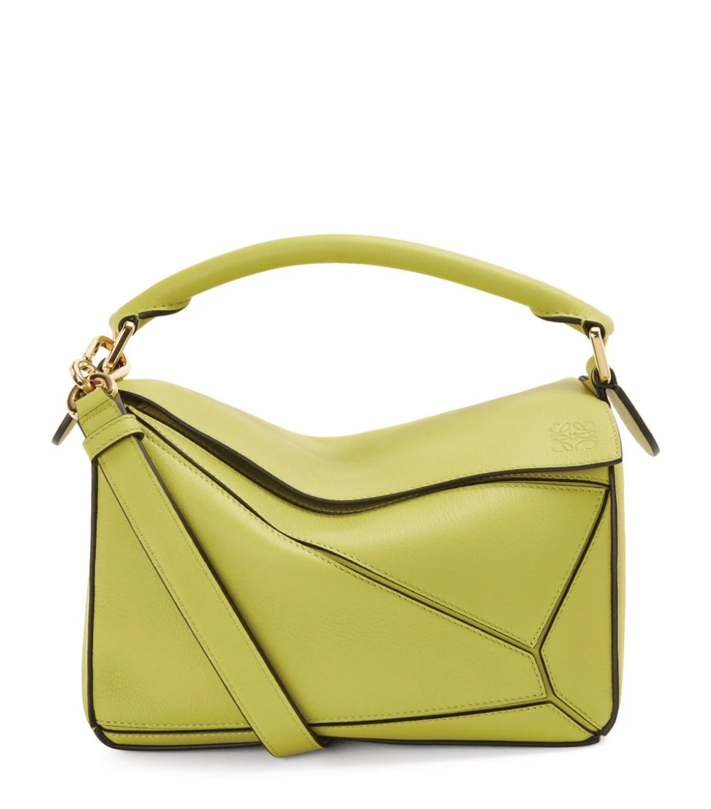 LOEWE Small Leather Puzzle Bag LIME YELLOW Shoulder Bags 3 LOEWE Small Leather Puzzle Bag LIME YELLOW Shoulder Bags