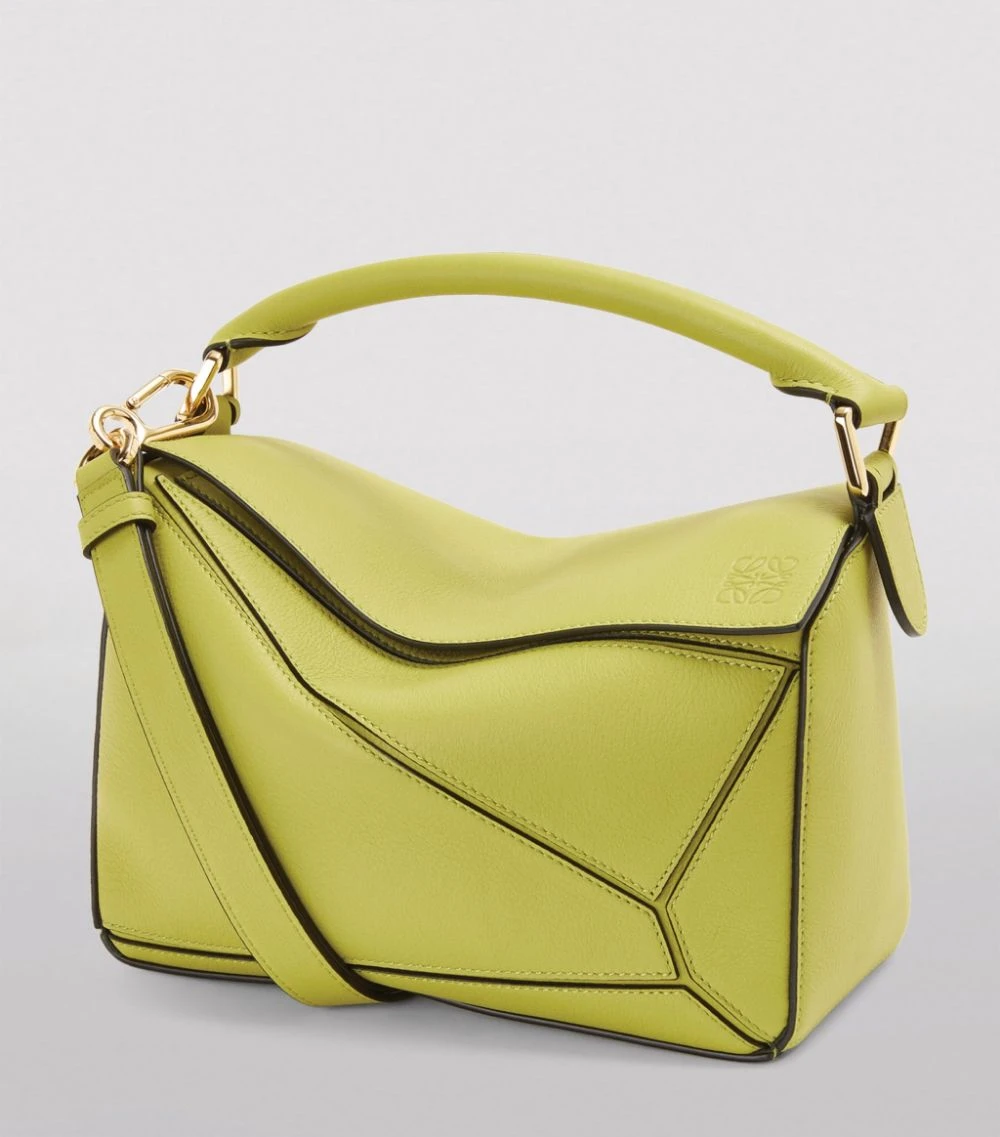 LOEWE Small Leather Puzzle Bag LIME YELLOW Shoulder Bags 4 LOEWE Small Leather Puzzle Bag LIME YELLOW Shoulder Bags - Image 2