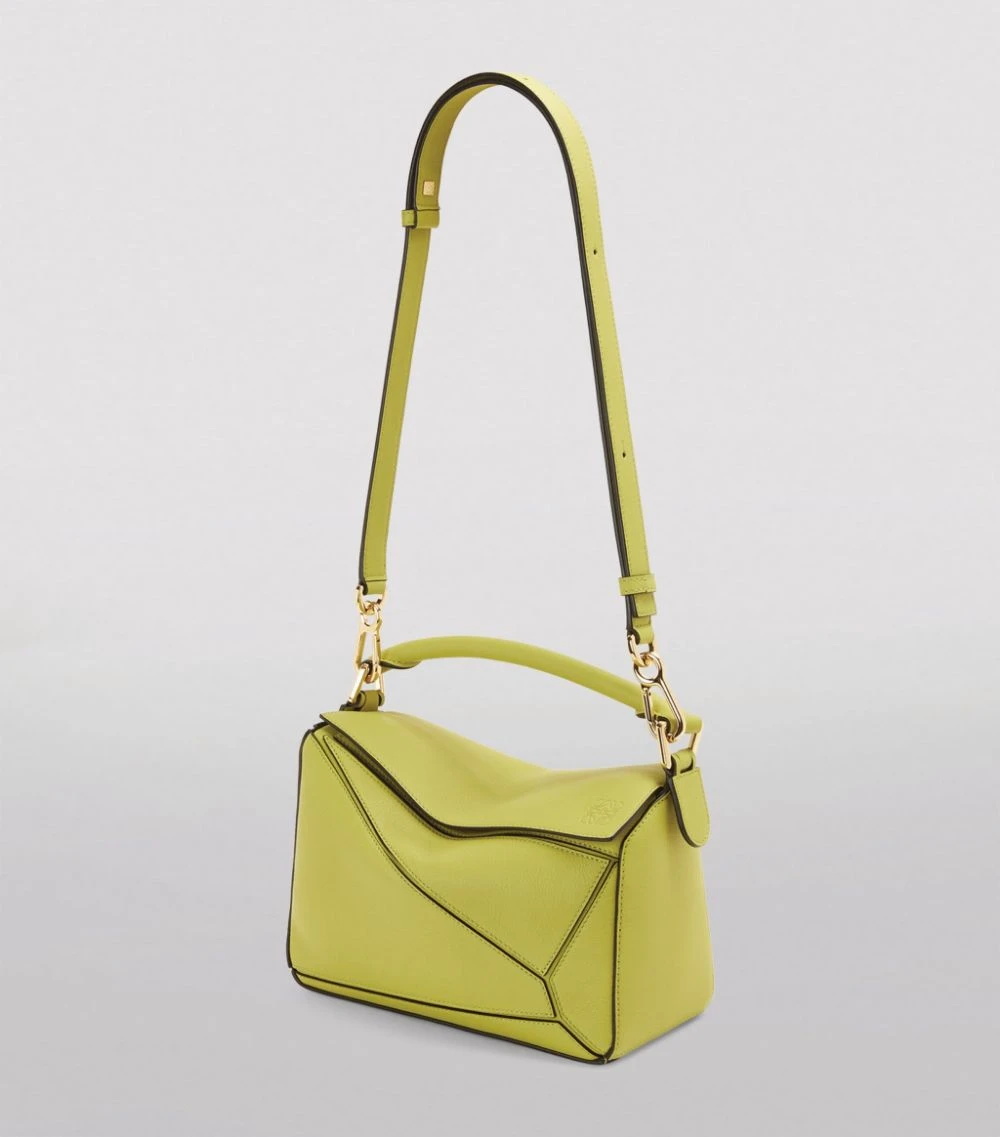 LOEWE Small Leather Puzzle Bag LIME YELLOW Shoulder Bags 7 LOEWE Small Leather Puzzle Bag LIME YELLOW Shoulder Bags - Image 5