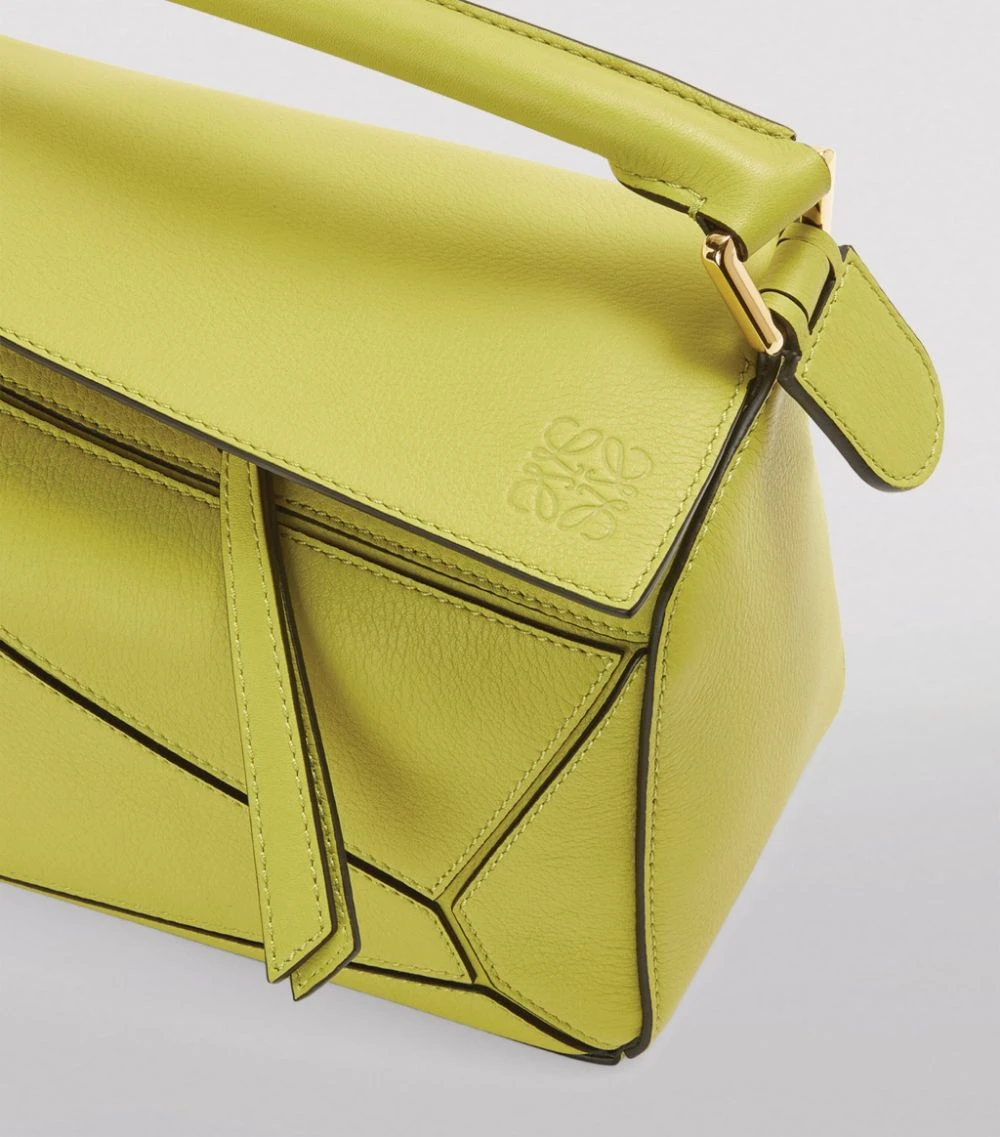 LOEWE Small Leather Puzzle Bag LIME YELLOW Shoulder Bags 9 LOEWE Small Leather Puzzle Bag LIME YELLOW Shoulder Bags - Image 7