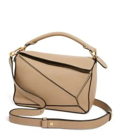 LOEWE Small Leather Puzzle Bag SAND Shoulder Bags