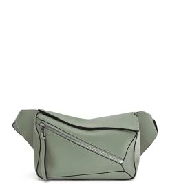 LOEWE Small Leather Puzzle Belt Bag DARK SAGE Pouches