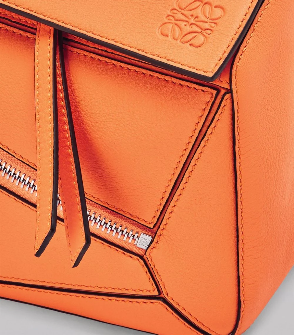 LOEWE Small Leather Puzzle Belt Bag NEON ORANGE Pouches 8 LOEWE Small Leather Puzzle Belt Bag NEON ORANGE Pouches - Image 6