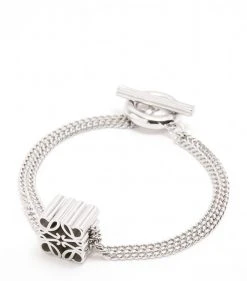 LOEWE Sterling Silver Anagram Chain Bracelet RHODIUM Bracelets